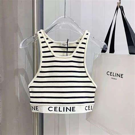 celine white top|celine striped top.